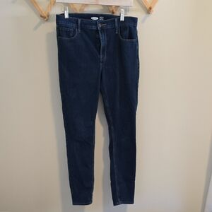 Old Navy Dark Blue Women's Skinny Jeans, Rockstar Super Skinny High Rise Size 10
